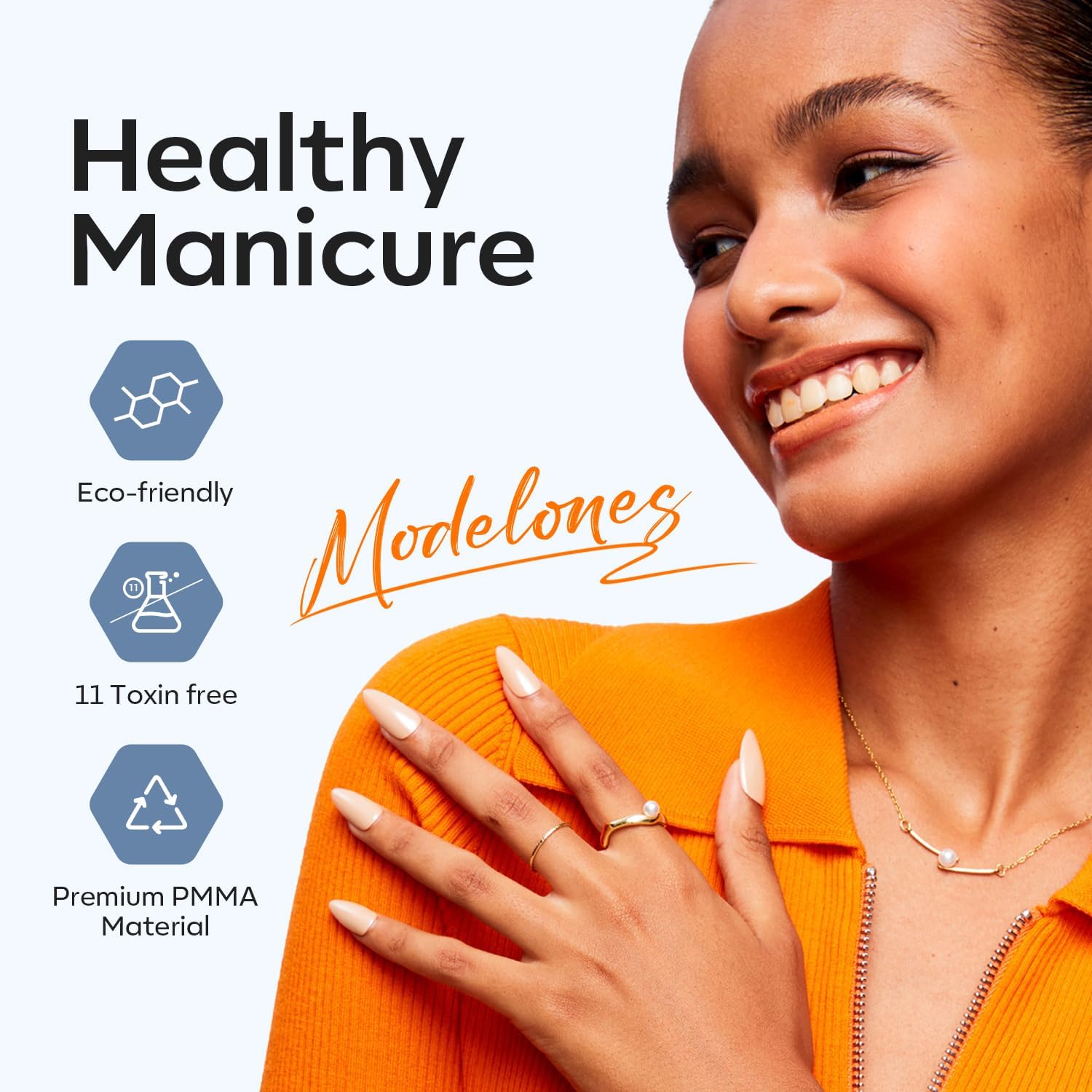 Modelones Gel X Nail Kit - Medium Almond Gel Nails & 216pcs Press On Acrylic Tips - 9-in-1 Glue & UV Lamp - Image 9