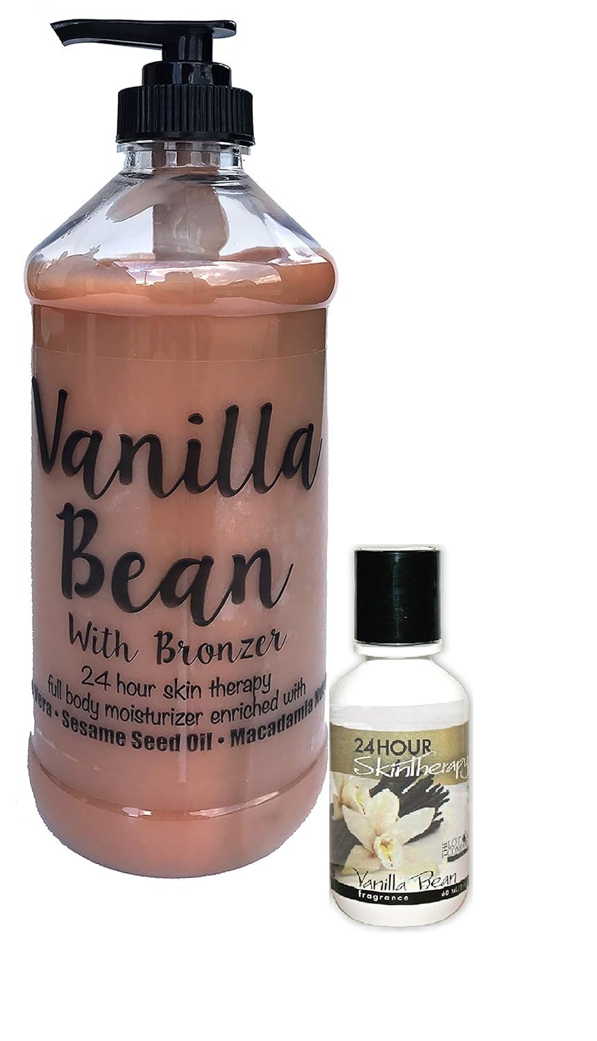 The Lotion Company 24 Hour Skin Therapy Lotion Combo Pack Kit with Bronzer, Vanilla Bean