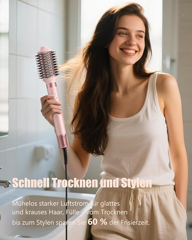 Secador de ar quente,[5 em 1] Conjunto de styler de ar destacável multifunção com secador de iões negativos, modelador e escova térmica para cabelo seco, liso e encaracolado — foto 4 de 8