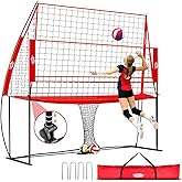 Volleyball Training Equipment,Height Adjustable Volley Ball Practice Net Station for Serving, Spiking, Hitting Practice,Easy Setup Volleyball Net for Backyard Indoor Outdoor with Carryingbag