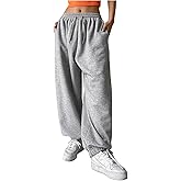 GORGLITTER Women's Workout Sweatpants Drawstring Waist Joggers Baggy Track Pants with Pockets