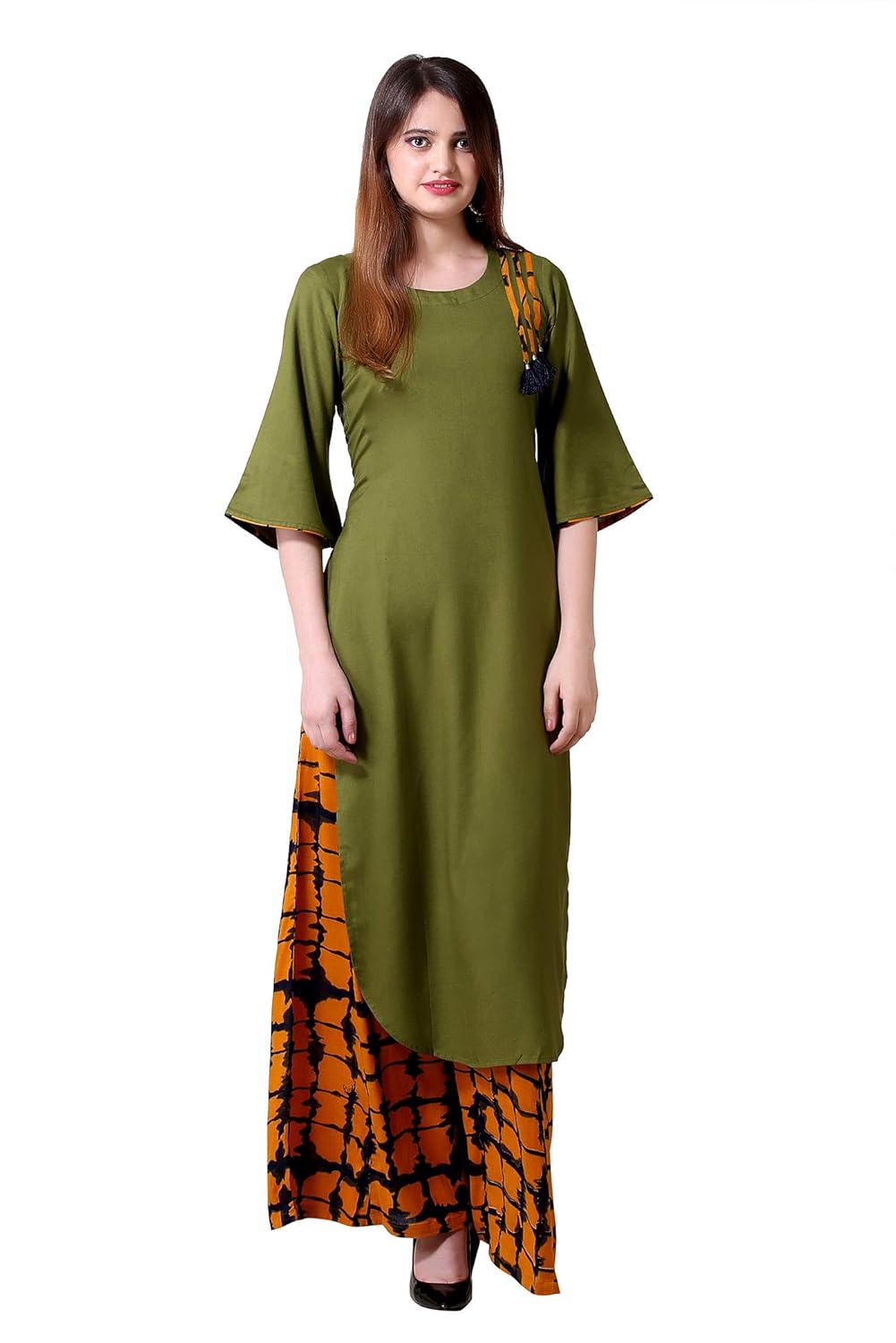 Plain kurti printed palazzo Clearance