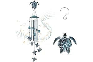 LESES Wind Chimes Sea Turtle Wind Chime for Outside with 4 Aluminum Tubes, Windchimes Outdoors Clearance Home Garden Patio Decor Memorial Wind Chimes for Mom Grandma Unique Birthday Festival Gifts