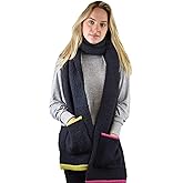 C.C Multicolored Soft Winter Warm Sherpa Knit Pocket Extra Long Shawl Scarf