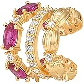 MTMY Ear Cuffs Non Piercing for Women 14K Gold Plated Ear Cuff Earrings Colorful Cubic Zirconia Paved Trendy Cartilage Earring Jewelry | Single