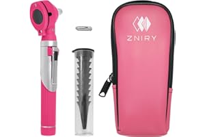 Zniry Fiber Optic Mini Otoscope - Ear Scope with Light, Ear Infection Detector (Pink Color) Reguler
