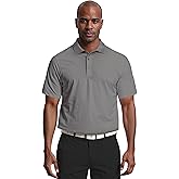 PGA TOUR Mens Airflux Solid Mesh Short Sleeve Golf Polo Shirt