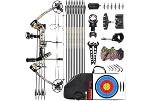 Lanneret Compound Bow and Archery Sets - Right Hand Archery Compound Bows 0-70 lbs Draw Weight Adjustable for Adults and Beginners，Hunting Bow Kit for Beginner