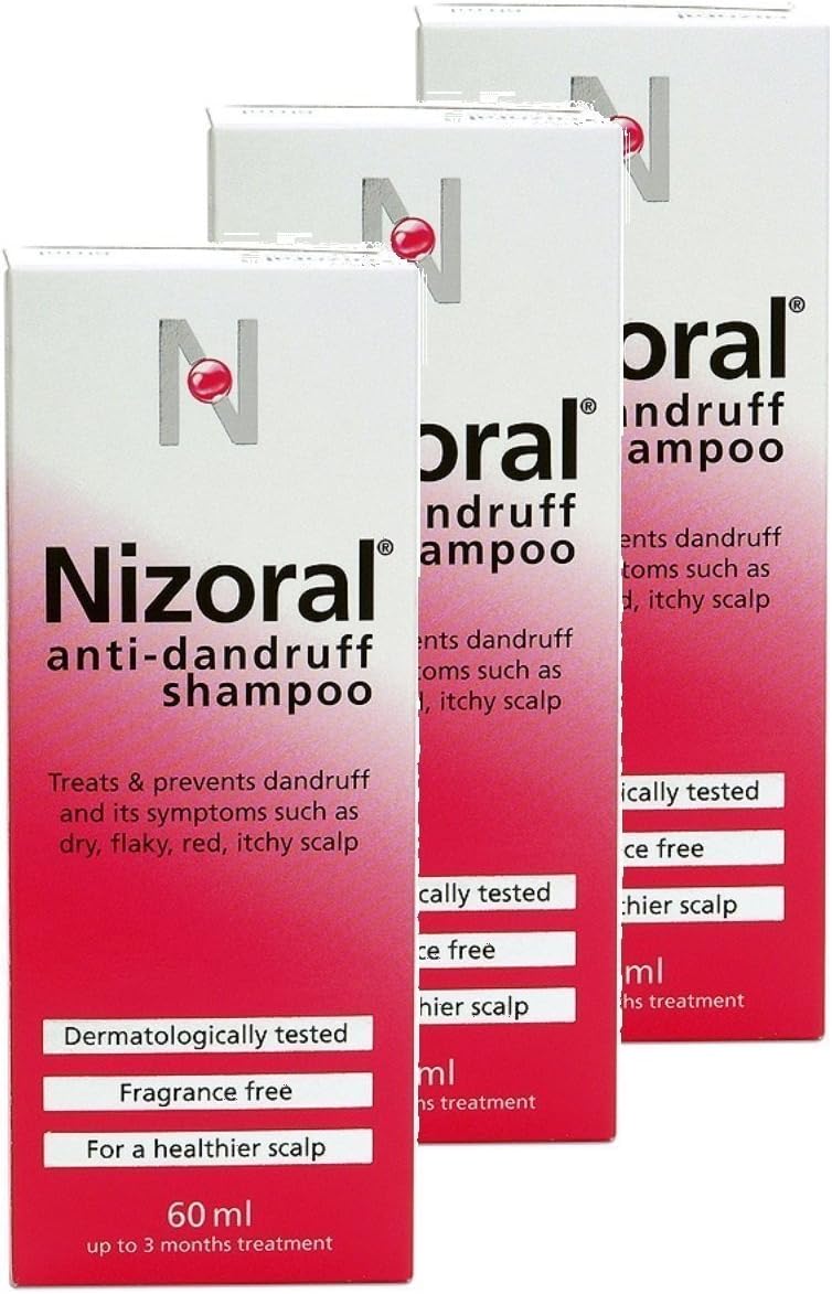 Nizoral Anti Dandruff Shampoo 60ml 3 Pack Deal