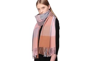 RIIQIICHY Plaid Scarfs for Women Fall Winter Scarves Pashmina Shawls and Wraps for Evening Dresses