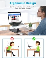 Babacom Laptop Stand Ergonomic Foldable Adjustable Height Ventilated Aluminum view 2