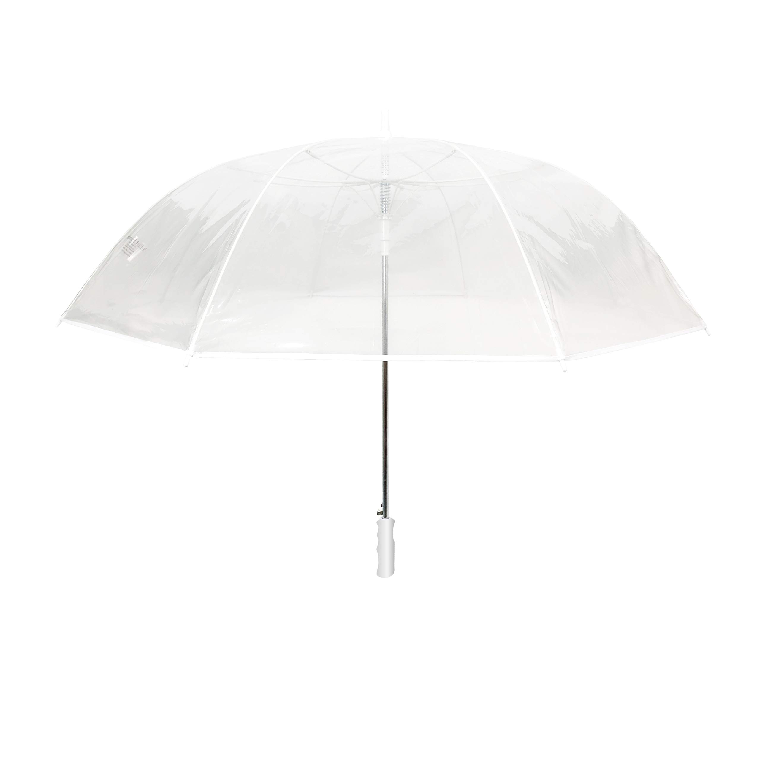 SMATI Large Transparent Golf Umbrella, Diameter 124cm, Automatic opening, Unisex Umbrella For 2 people, White border colour, Weddings Umbrella