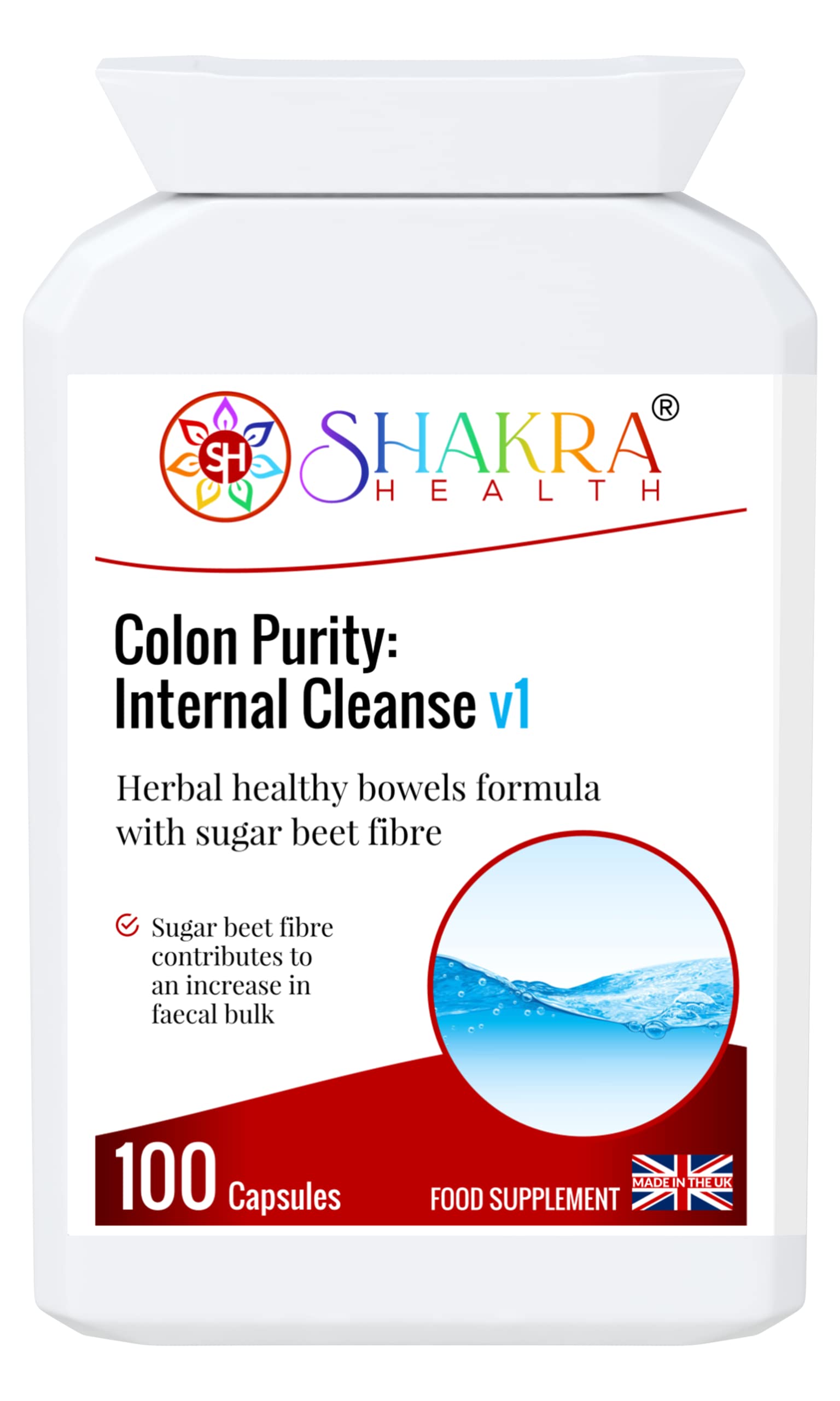 Colon Purity: Internal Cleanse v1 (100 Capsules) a Fibre Enriched Vegetarian Herbal Cleansing Formula for Clearing Colonic Bowel Pockets & Stool Softening