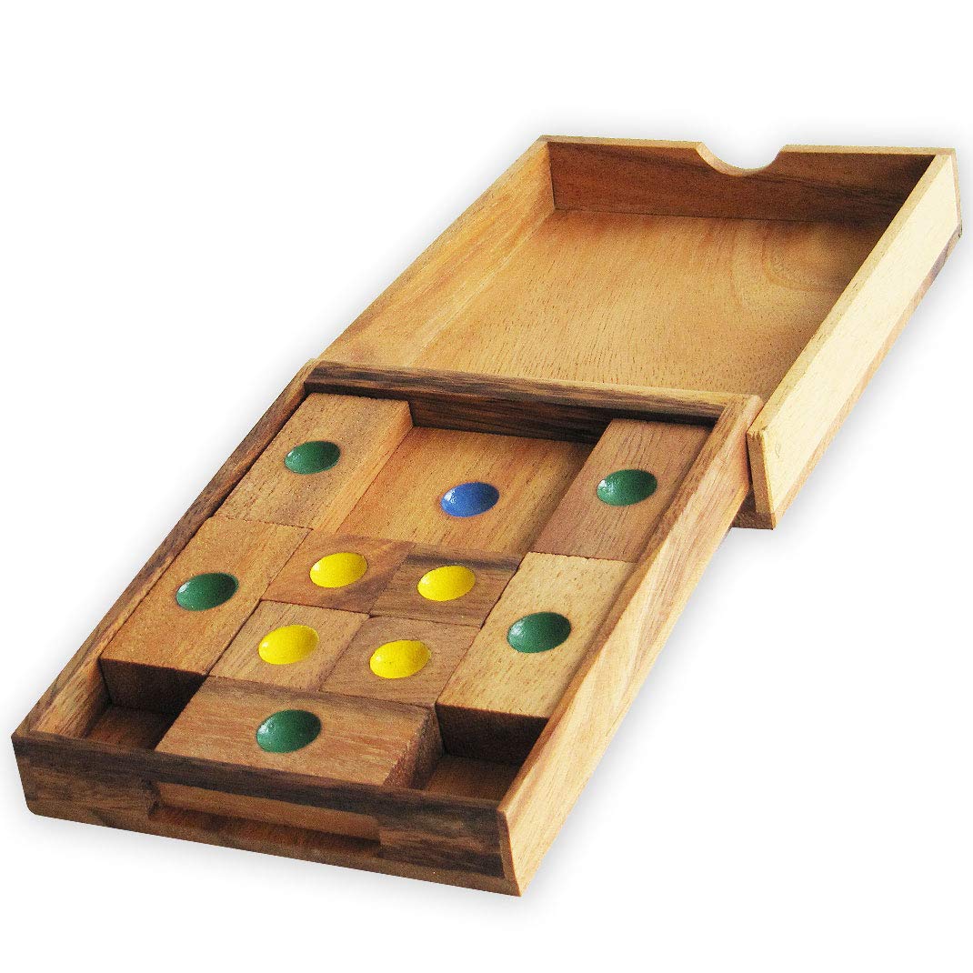 RED DONKEY, Can you get the Donkey out of the Stable? Eco-responsible solid wood brain teaser, level difficult, 11 different puzzles, CE Certified, Le Délirant Brand - Wooden Travel Game, Easy Storage