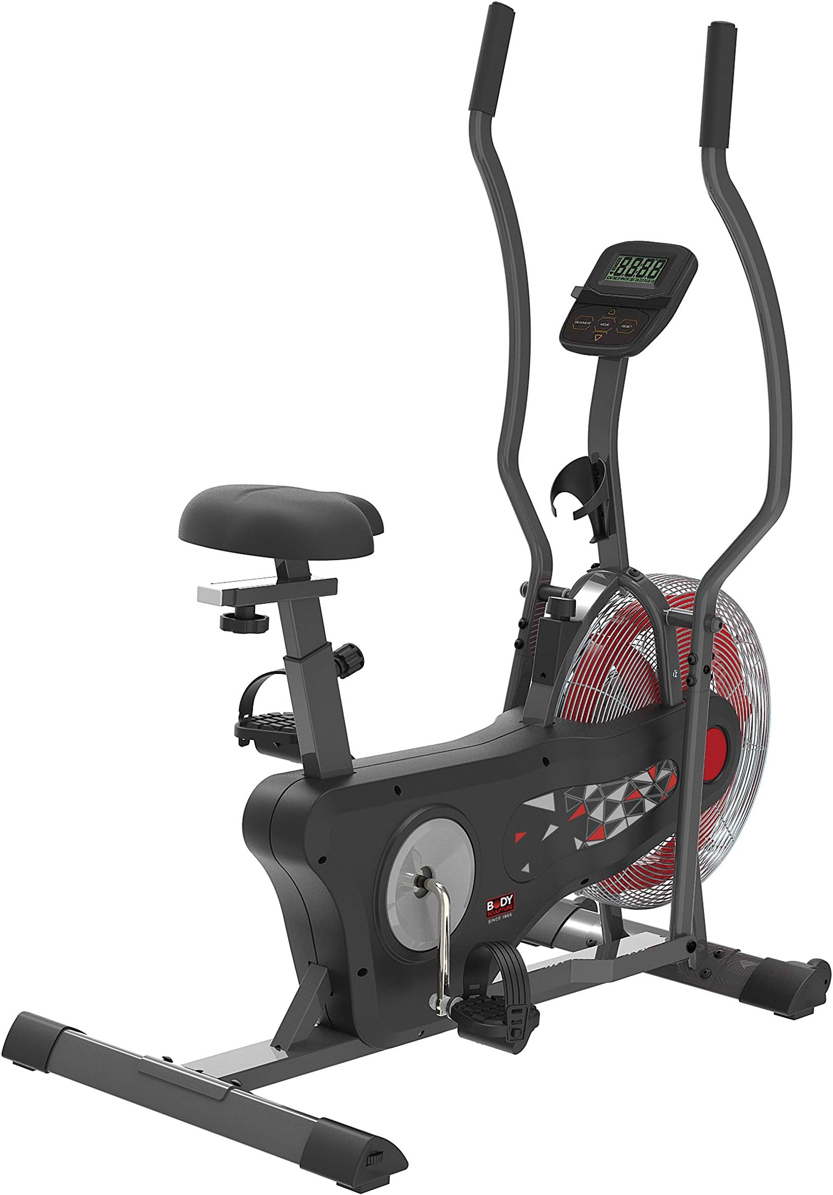 Body Sculpture BC5290 Dual-Action Air Bike | Air Cooling | Smartphone Dock | Track Your Progress | Water Bottle Holders | More