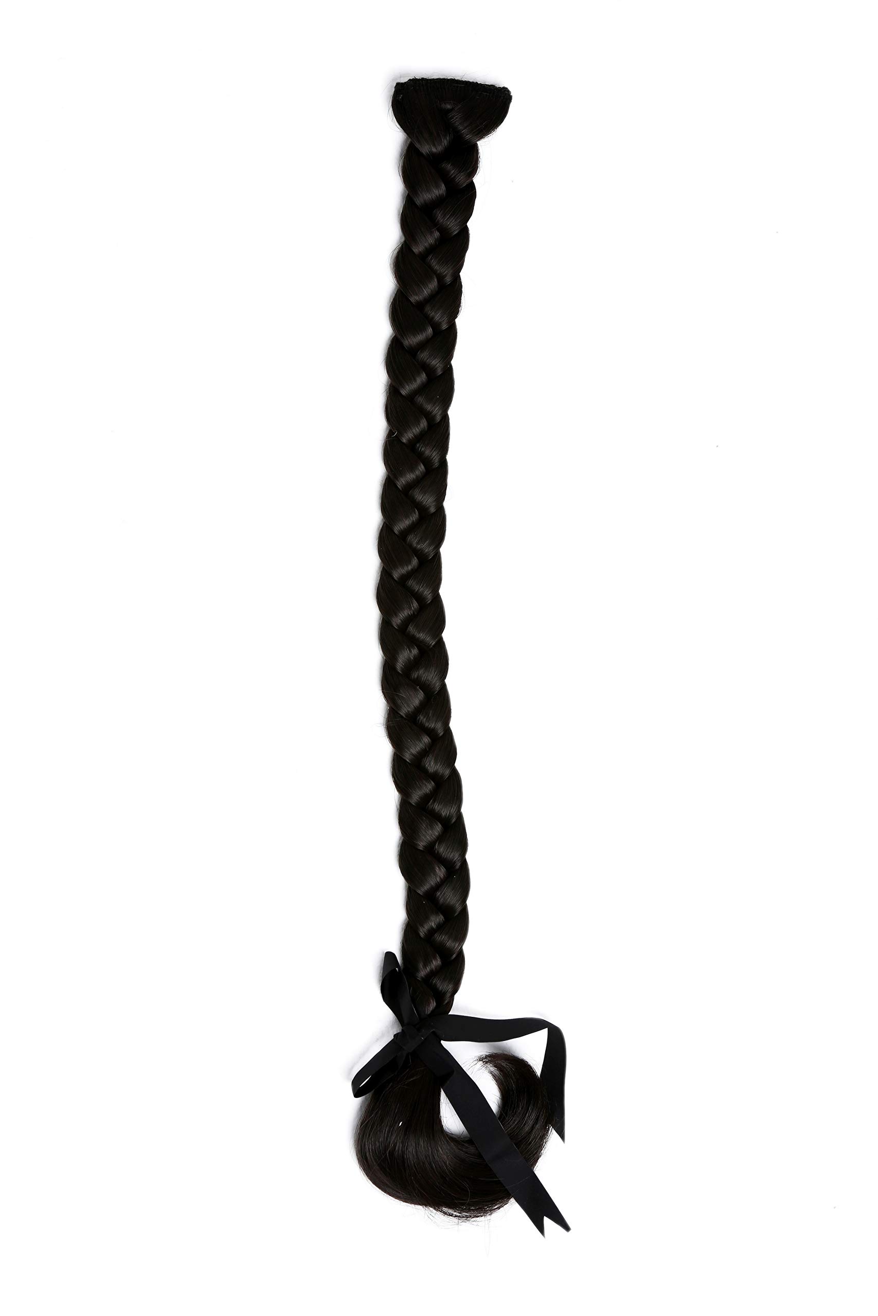WIG ME UP - SA101-3 Braided Plait Hairpiece plaited Clip-in Hair Extension 20cm long dark brown