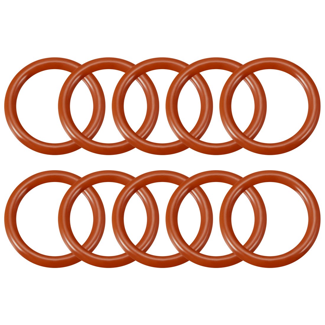 sourcingmap Silicone O-Ring, 24mm OD, 17.8mm ID, 3.1mm Width, VMQ Seal Rings Gasket, Red, Pack of 10
