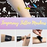 Lubibi Glitter Tattoos Kit for Kids 24 Colors Stencils Markers Party Favors view 4