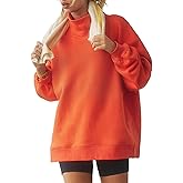 Eutten Womens Oversized Mockneck Sweatshirts Long Sleeve Turtleneck Pullover Casual Fall Drop Shoulder Hoodies Tops