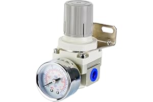 EcuoPix Air Pressure Regulator with 1/4" Port, Air Compressor Regulator with 0-150 PSI Precision Gauge and Bracket, Perfect for Compressed Air System, AR2000-02