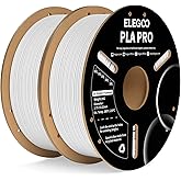 ELEGOO PLA PRO Filament 1.75mm White 2KG, Improved Rigidity 3D Printer Filament Dimensional Accuracy +/- 0.02mm, 2pcs 1kg Spool (2.2lbs) for Most FDM 3D Printers
