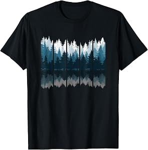 Pine Tree Forest Landscape Nature Vintage Graphic Men Women T-Shirt