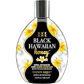 Brown Sugar Double Dark Black Hawaiian Honey 500X Lotion, 13.5 Fl Oz | Ultra advanced black tanning bronzers with Queen Honeybee Bow-To-Me complex &amp; Hawaiian extracts, Tropical Rainforest scent