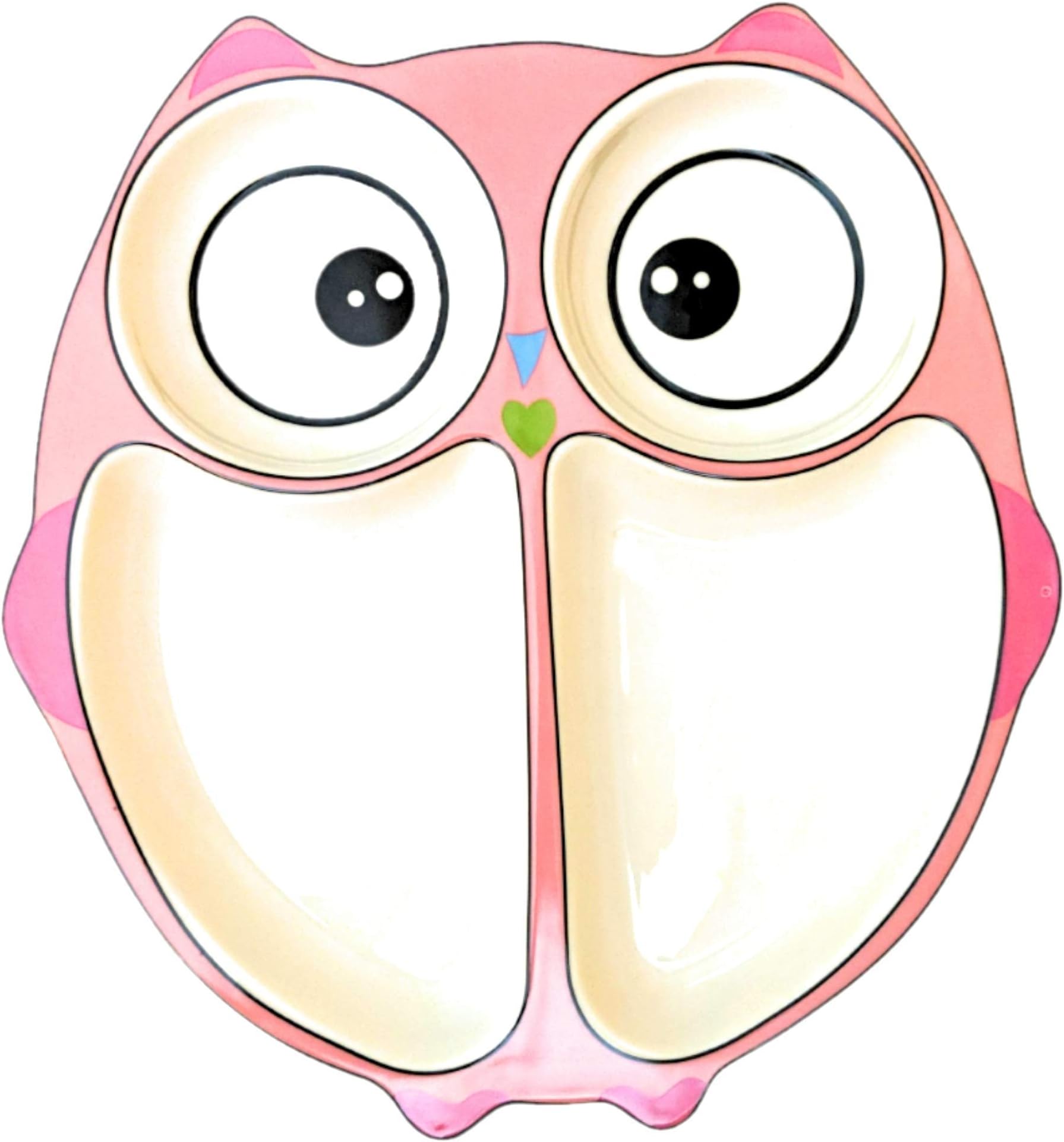 Ceramic Owl Shaped Divider Plate (Pink)