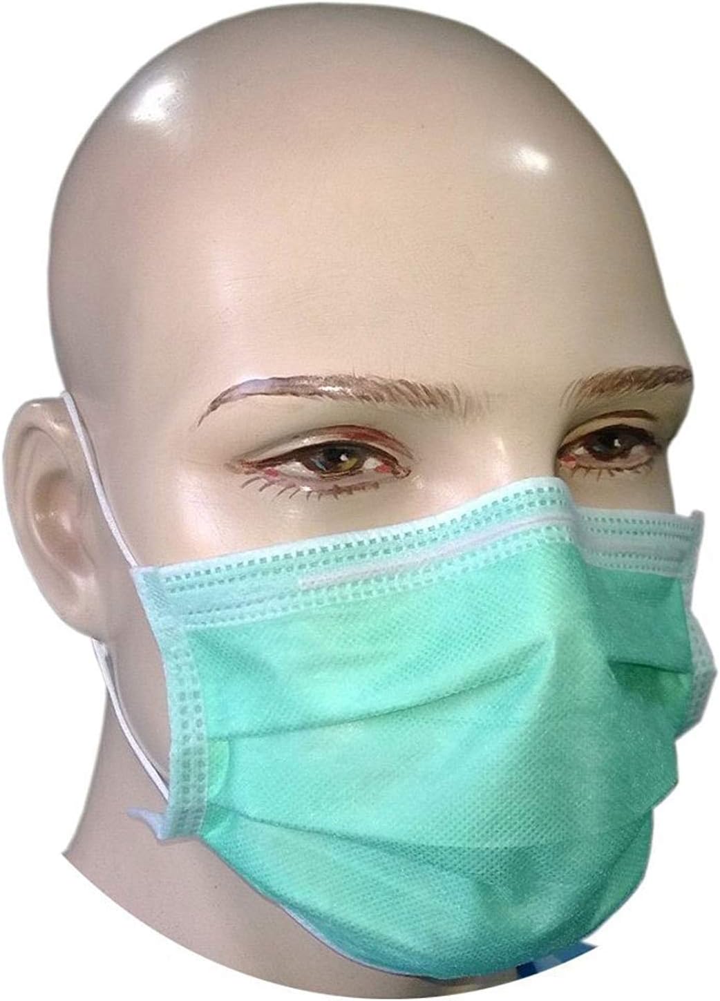 NUVO MEDSURG Disposable Filter Face Mask 2 Ply With Elastic - (Pack Of 100)(Green colour)