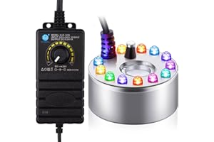 Halloween Mist Maker Fogger with Adjustable Fog Controller Small Ultrasonic Fog Machine Fountain Cauldron Water Garden Pond F