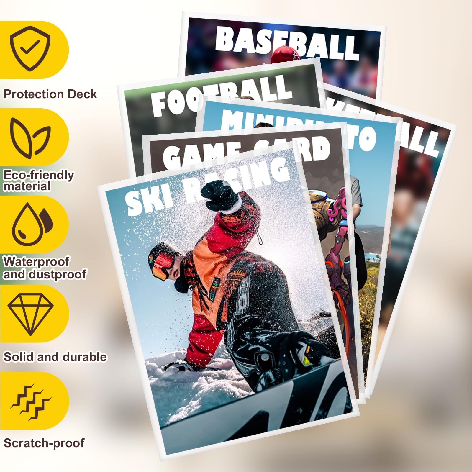 1000 Counts Card Sleeves Top Loaders for Trading Cards, Penny Soft Sleeves Baseball Card Sleeves Protectors Fit for Sports Cards, Football, Game Card