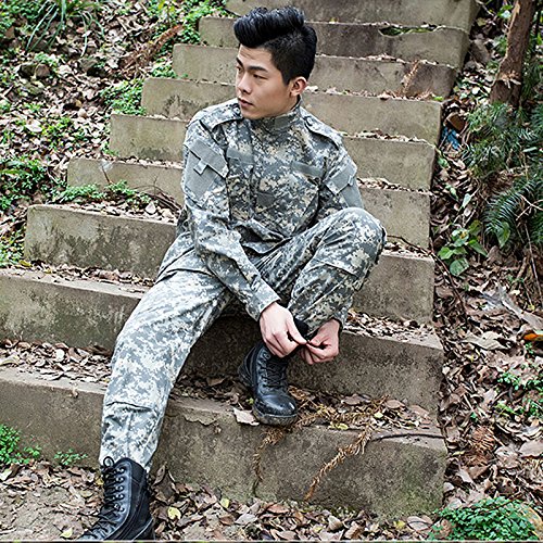 H World Shopping Men Tactical BDU Combat Uniform Jacket Shirt & Pants Suit for Army Military Airsoft Paintball Hunting Shooting War Game ACU (M)