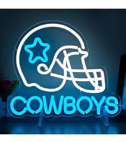 Cowboys Multi-Color RGB Neon Sign – USB Powered With Music Sync, Remote Control, And Dynamic Effects For Parties & Home Decor