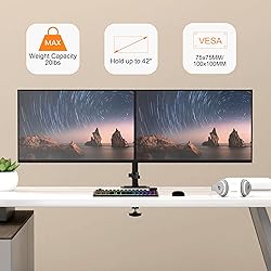 Pholiten Dual Monitor Stand, Heavy Duty Adjustable