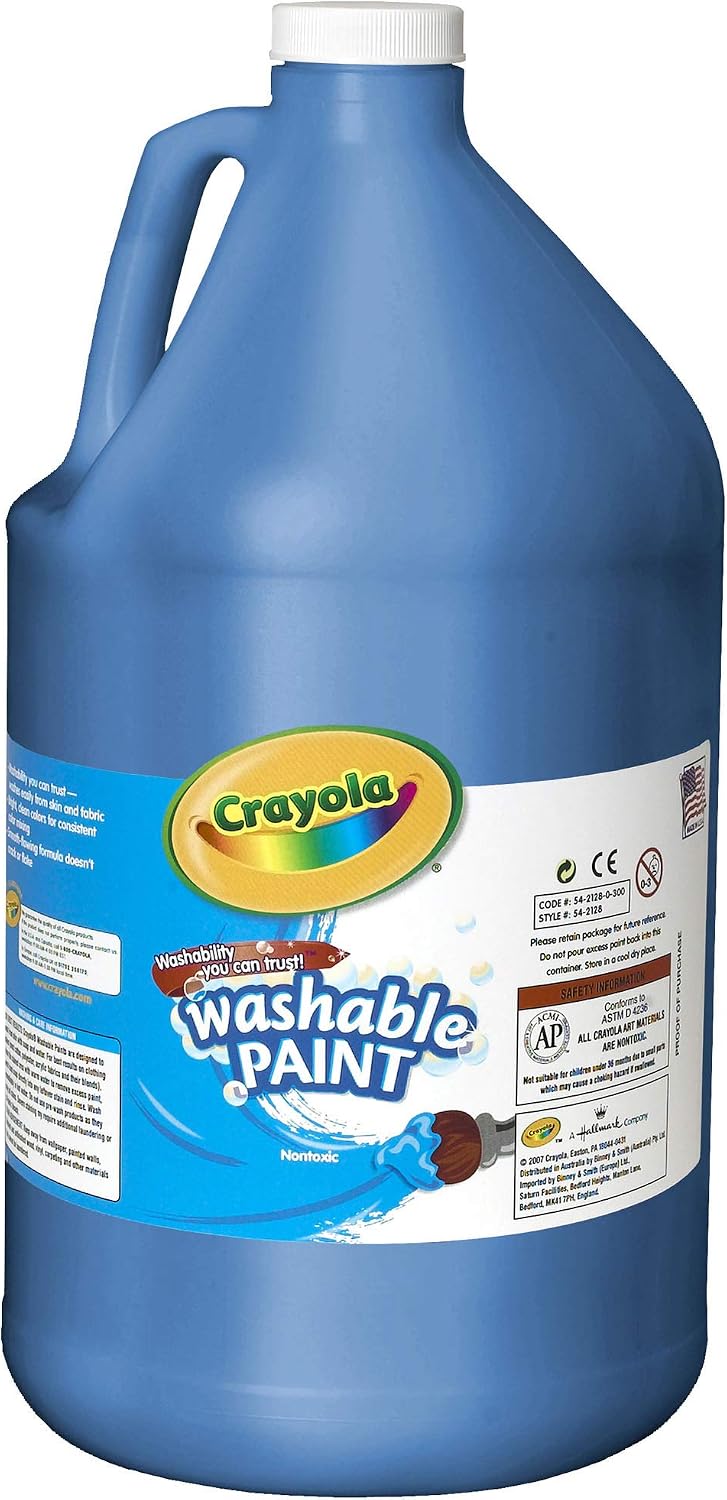 Crayola Washable Paint, Blue Paint, Classroom Supplies, 1 Gallon, 3.79 l (Pack of 1)