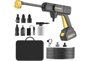 Blissthrill Cordless Pressure Washer Battery Operated; 1100PSI 2.4 GPM Portable Cordless Power Washer with 6-in-1 Nozzle, Foam Cannon, 21V Battery&Charger; Handheld Pressure Washer for Home, Car, Yard
