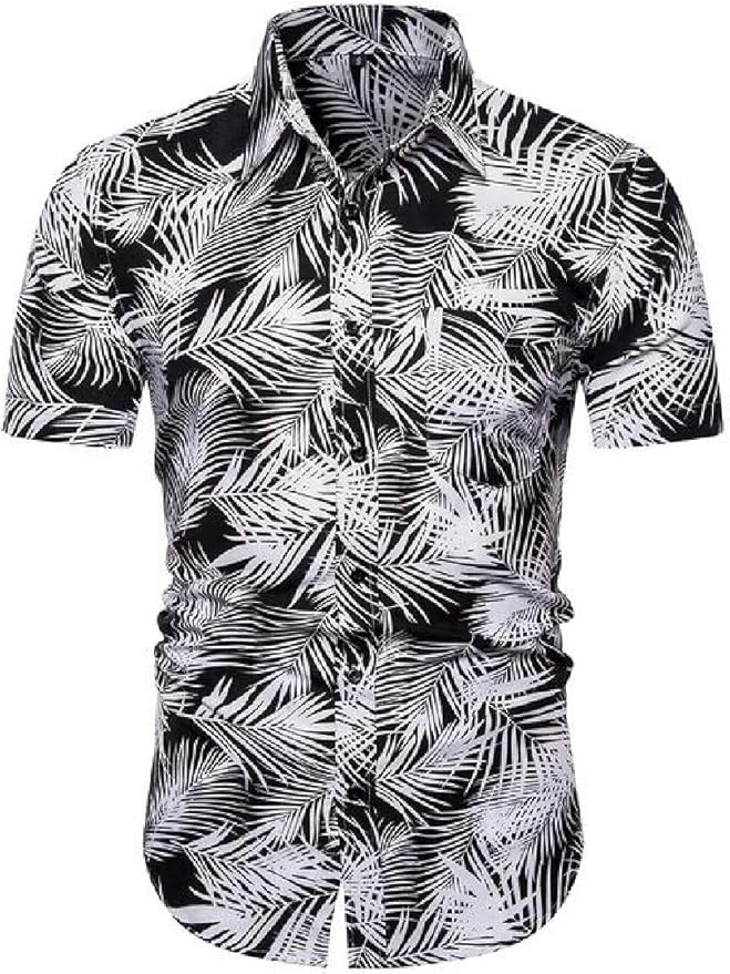 FSSE Men Beach Shirts Summer Regular Fit Button Up Short Sleeve Shirts
