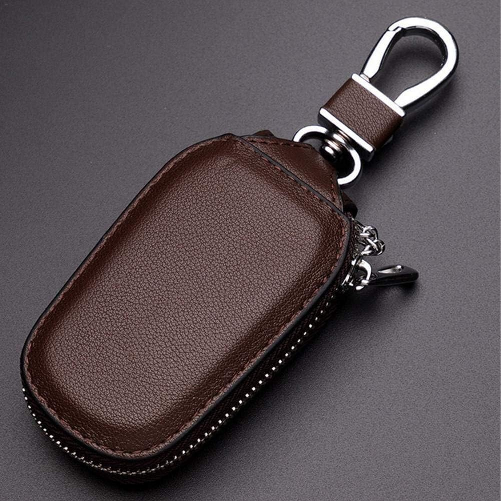 Car Keychain,Pouches for Keyless Car Theft Prevention, Signal Blocking Wallet for Car Keys Credit Cards, PU Leather Case,Suitable for Men and Women (Color : Brown)