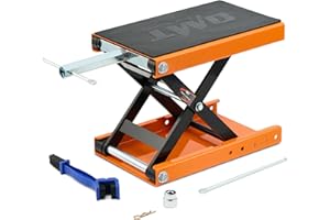 Orion Motor Tech Motorcycle Lift, 1100lb Scissor Lift Jack with Wide Deck T Handle 3/8" Socket, 500kg Motorcycle Center Stand