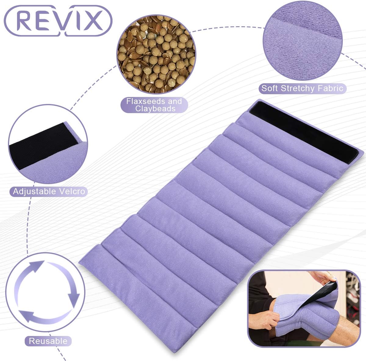 REVIX Extra Large Microwavable Heating Pad for Back Pain Microwave Heat Wrap for Stomach Cramps, Shoulder and Neck Moist Hot or Cold Therapy: Health & Personal Care