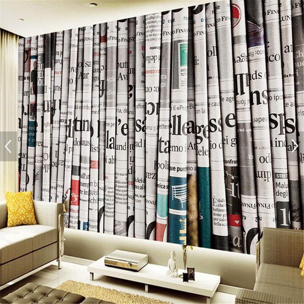 Sucsaistat Wallpapers, Murals, 3D,Retro Newspaper Painting For Living Room Cafeteria Background Wall Non-Woven Mural, 250Cm (W) X 175Cm (H)