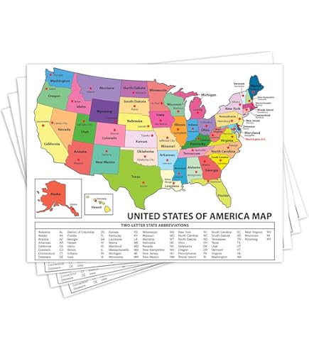 United States Map With Abbreviations United States Map USA Poster,