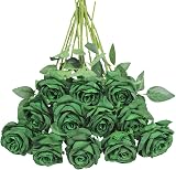 Tifuly 12 Pcs Artificial Roses 50cm Silk Long Stem Wedding Bouquet