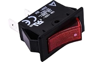 HQRP ON Off Red Rocker Switch 2-Prong 16A 125V Compatible with Delta 1343614 SM600 SS250 40-560 40-540 Scroll Saw