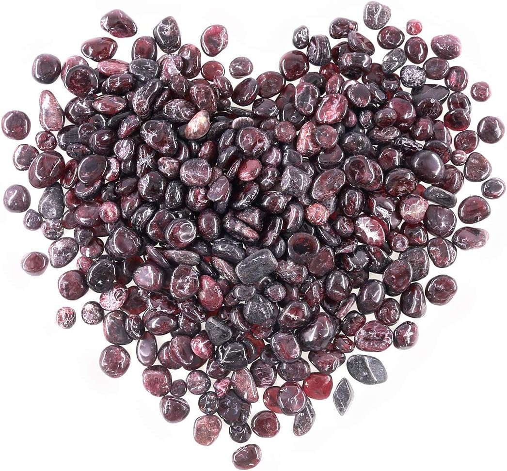 Hardscaping Materials - Swpeet 1 Pound Pomegranate Small Tumbled Chips Stone Gemstone Chips Crushed Pieces Irregular Shaped Stones Crystal Chips Stone Perfect for Jewelry Making Home Decoration