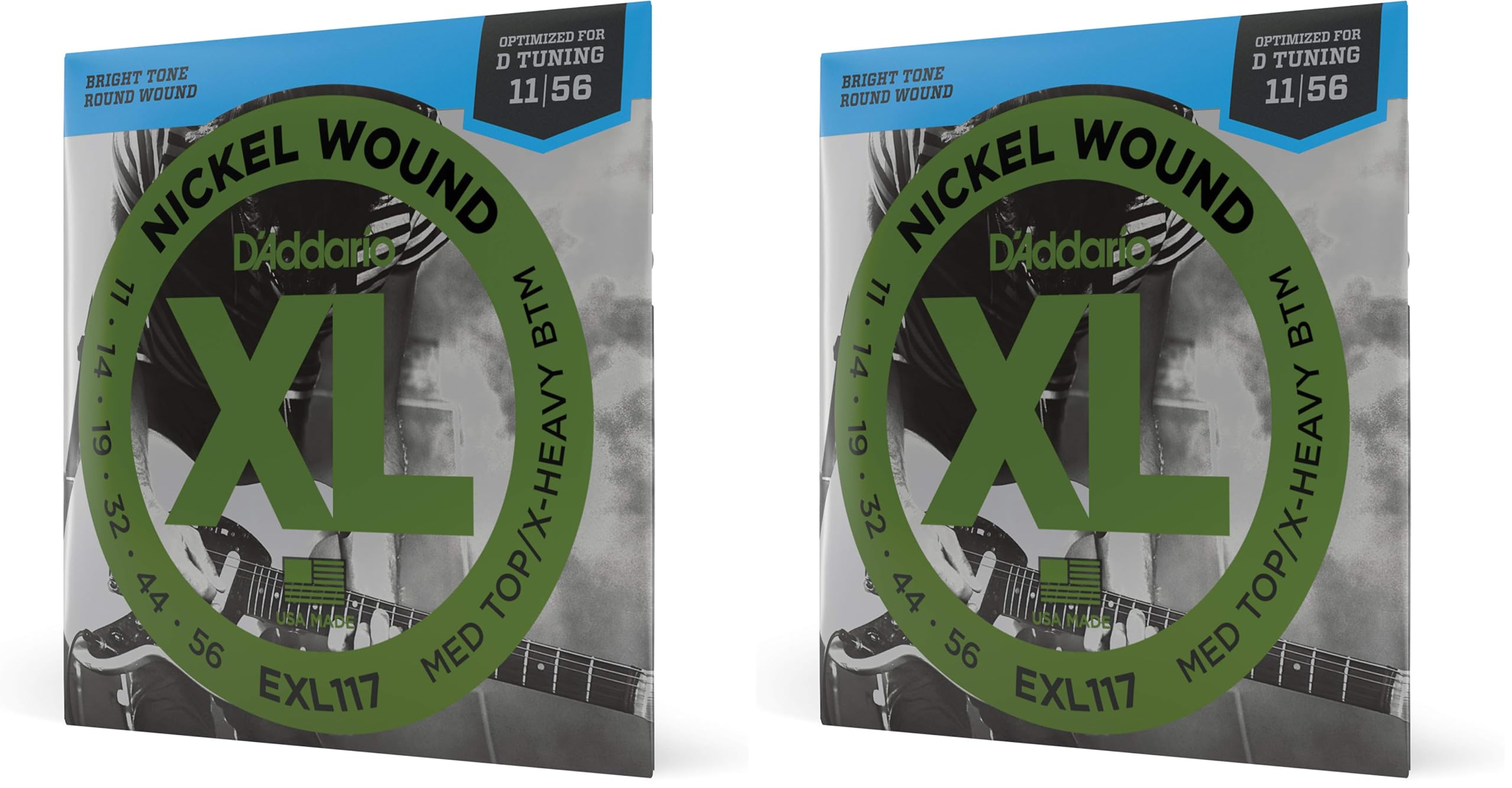 D'Addario XL Nickel Electric Guitar Strings - EXL117 - Medium Top/Heavy Bottom - Perfect Intonation, Consistent Feel, Reliable Durability - For 6 String Electric Guitars