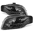 ACANII - For [Halogen Model] 2006-2008 Audi A4 S4 B7 R8 Style LED DRL Projector Headlights Headlamps Pair Set Left+Right