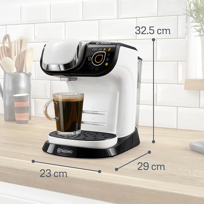 Máquina multibebida BOSCH TASSIMO MY WAY 2, TAS6504, hasta 70 bebidas, OneTouch, servicio individual, personalización de bebidas, filtración de agua BRITA MAXTRA+, INTELLIBRE, blanco