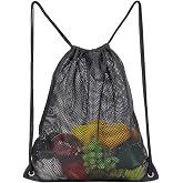 COVAX Heavy Duty Mesh Drawstring Bag, Sport Equipment Storage Bag for Beach, Swimming