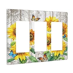 Yamxbfa Rustic Sunflower Farmhouse Floral Wooden
